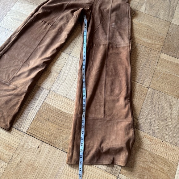 Marianne Vanderwilt Leather Suede Jumpsuit Brown Tan Halter Pants Fringe Wrap - Picture 12 of 15